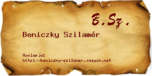 Beniczky Szilamér névjegykártya