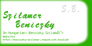 szilamer beniczky business card